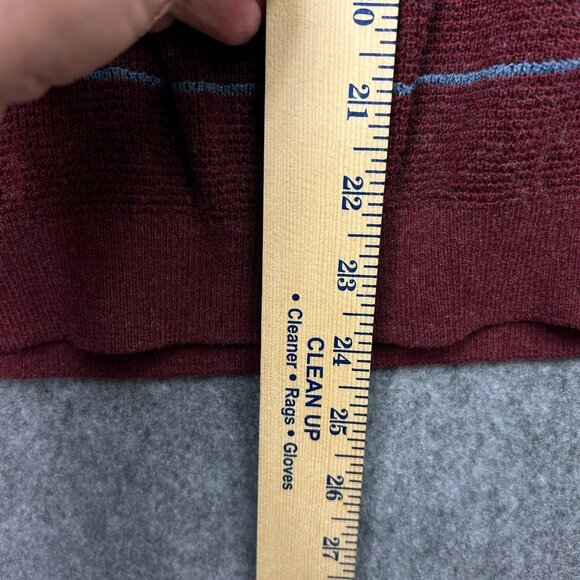 Prana Milani V-Neck Long Sleeve Sweater Women's Size Large Maroon Striped - Picture 6 of 8